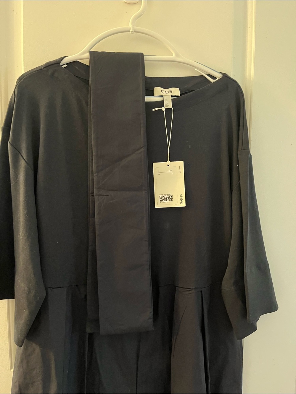 COS Black Long Sleeve Jumper with detachable wide belt